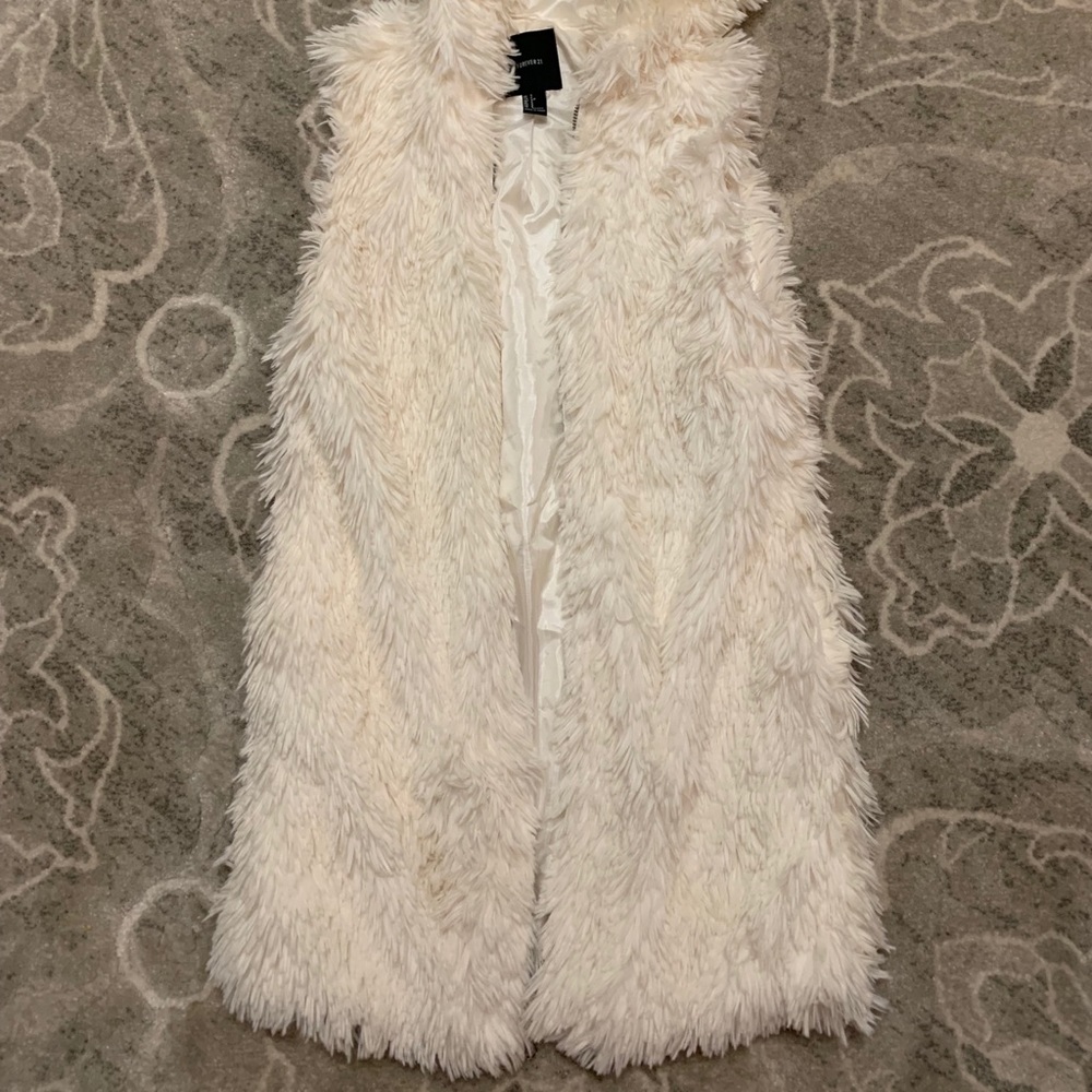 Hooded long zip up vest